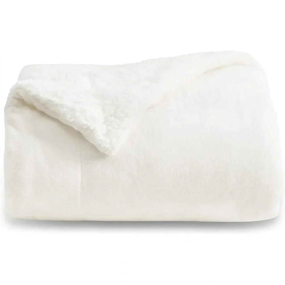 White Fleece Throw Blanket